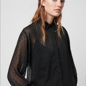 All Saints Harriet Sparkle Shirt Women's S Black
